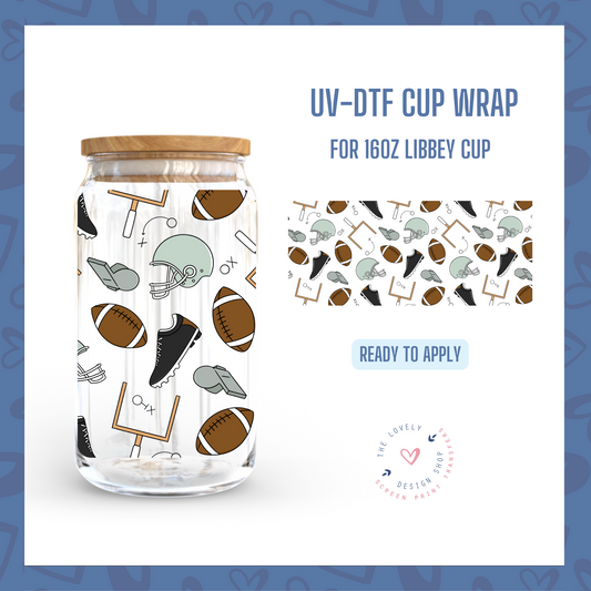 Football - UV DTF 16 oz Libbey Cup Wrap - Sep 3