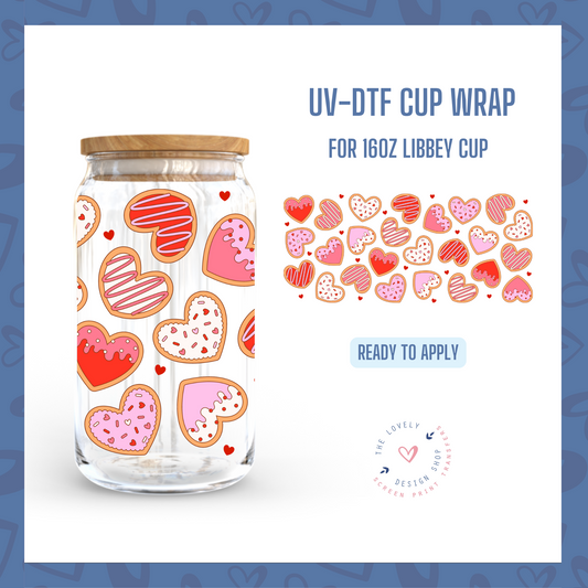 Valentine Sugar Cookies - UV DTF 16 oz Libbey Cup Wrap - Dec 31