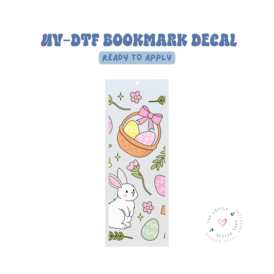 Easter Bunnies, Eggs and Cross - UV DTF Bookmark Decal - Feb 19