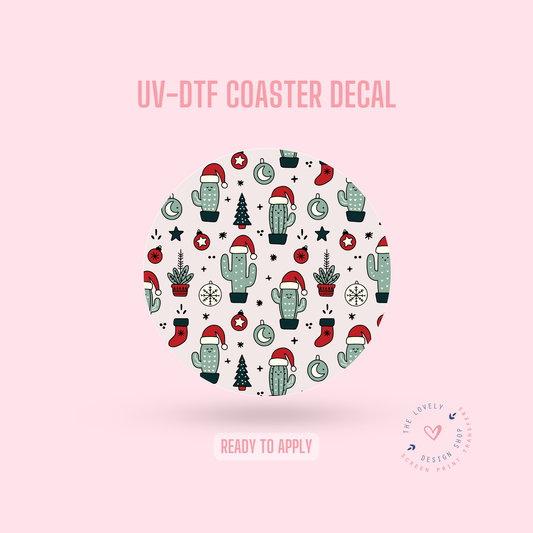 Christmas Cacti - UV DTF Coaster Decal - Oct 28