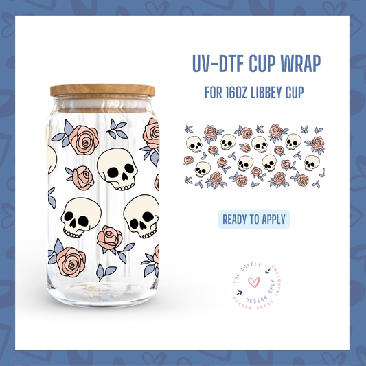 Deadly Roses - UV DTF 16 oz Libbey Cup Wrap - Aug 12