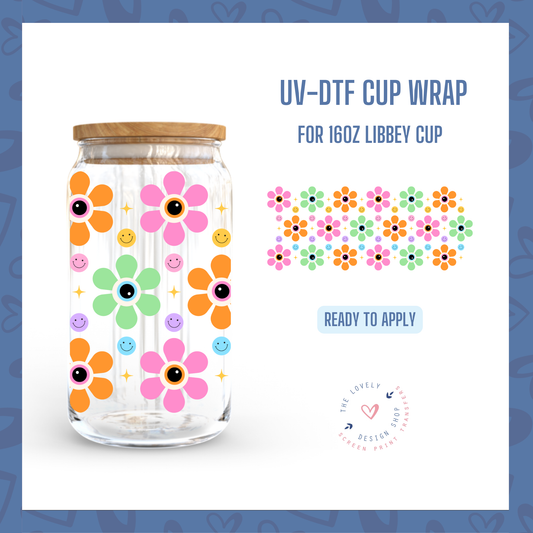 Halloween Eye Flowers - UV DTF 16 oz Libbey Cup Wrap - Jul 22