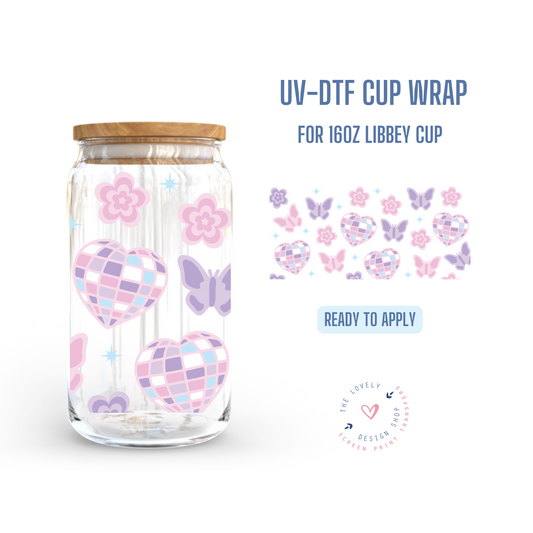 Y2K Disco - UV DTF 16 oz Libbey Cup Wrap (Ready to Ship) Feb 27