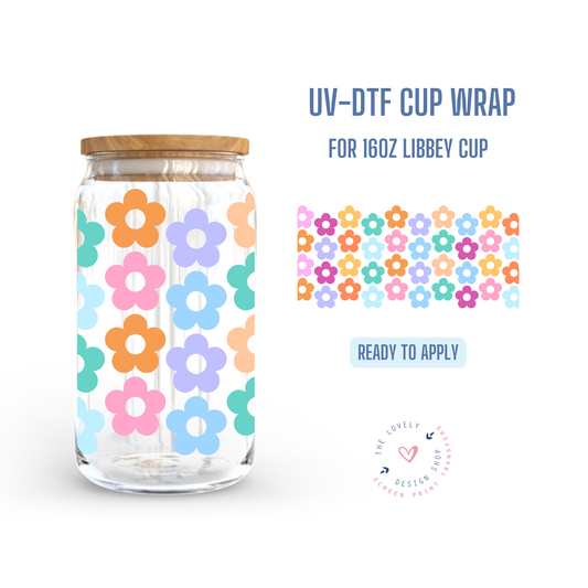 Oh Daisy! - UV DTF 16 oz Libbey Cup Wrap (Ready to Ship) Mar 11
