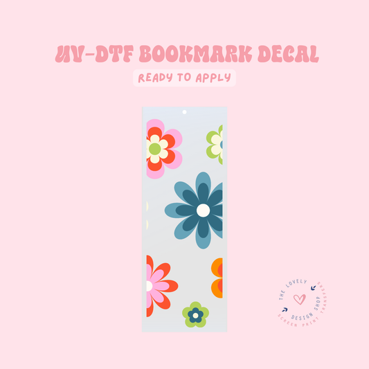 Retro Flowers 70's - UV DTF Bookmark Decal - Feb 12