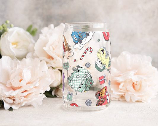 Christmas Autos - UV DTF 16 oz Libbey Cup Wrap (Ready to Ship)