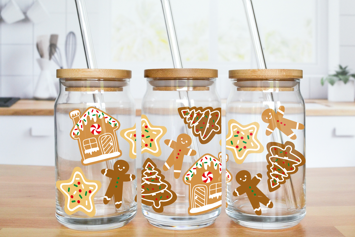 Christmas Cookies - UV DTF 16 oz Libbey Cup Wrap (Ready to Ship)