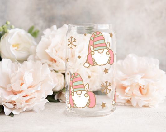 Christmas Gnomes - UV DTF 16 oz Libbey Cup Wrap (Ready to Ship)