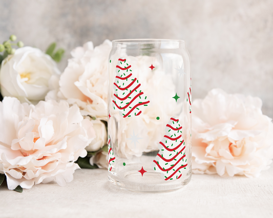 Christmas Tree Cakes - UV DTF 16 oz Libbey Cup Wrap (Ready to Ship)