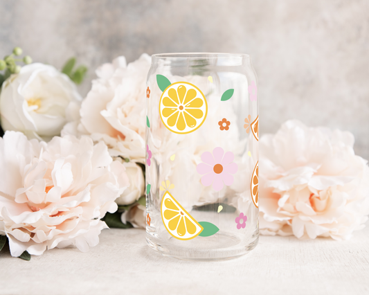 Citrus Fruits - UV DTF 16 oz Libbey Cup Wrap (Ready to Ship)