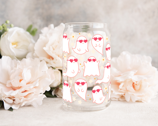 Cool Ghosts - UV DTF 16 oz Libbey Cup Wrap (Ready to Ship)