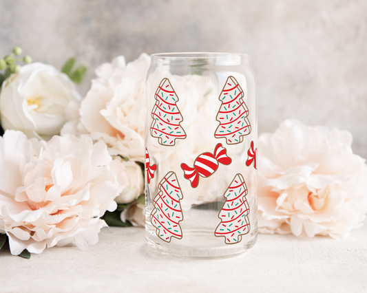 Debbie Xmas - UV DTF 16 oz Libbey Cup Wrap (Ready to Ship)