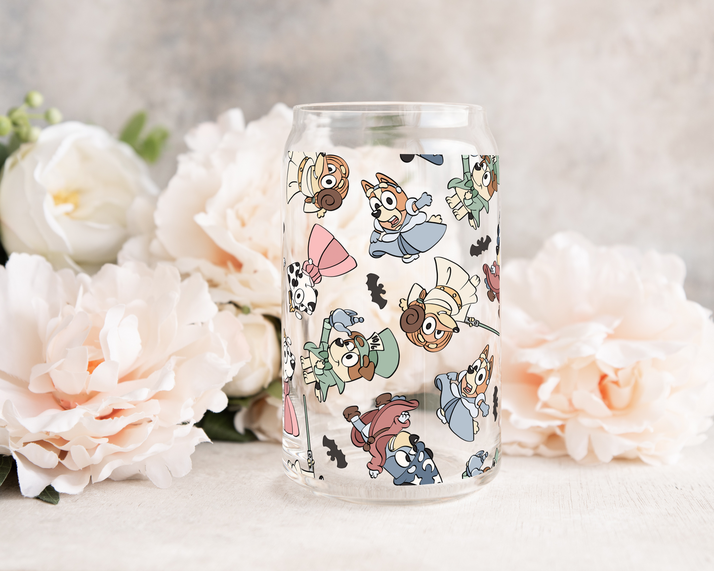 Dogs in Costumes - UV DTF 16 oz Libbey Cup Wrap (Ready to Ship)
