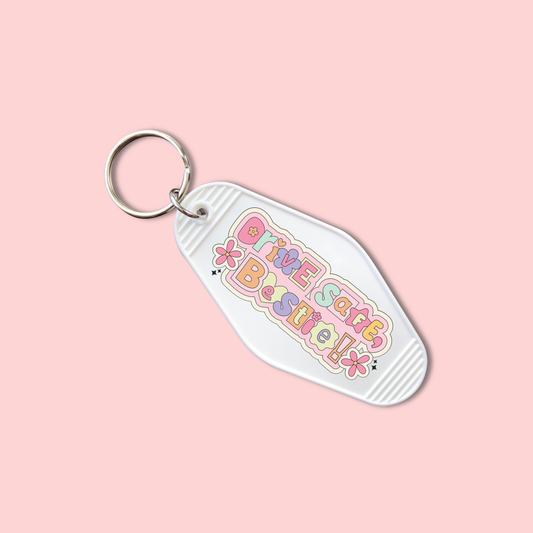 Drive Safe Bestie (Set of 5) -  Keychain UV DTF Decal