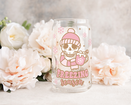 Freezing Season - UV DTF 16 oz Libbey Cup Wrap (Ready to Ship)