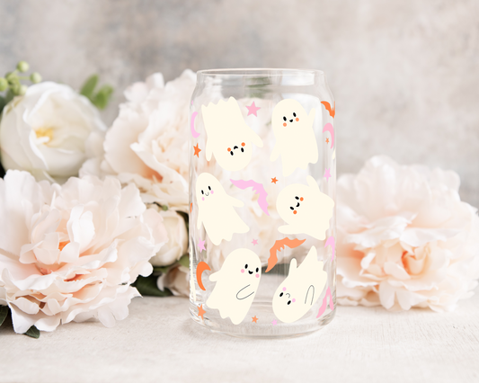 Ghost Cutie - UV DTF 16 oz Libbey Cup Wrap (Ready to Ship)