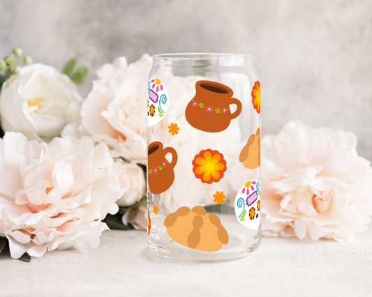 Hispanic Theme - UV DTF 16 oz Libbey Cup Wrap (Ready to Ship)