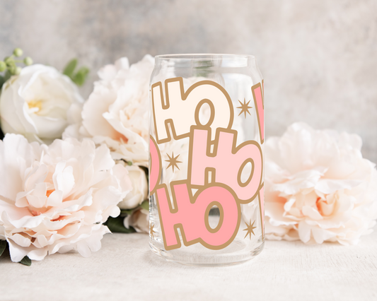 HoHoHo - UV DTF 16 oz Libbey Cup Wrap (Ready to Ship)