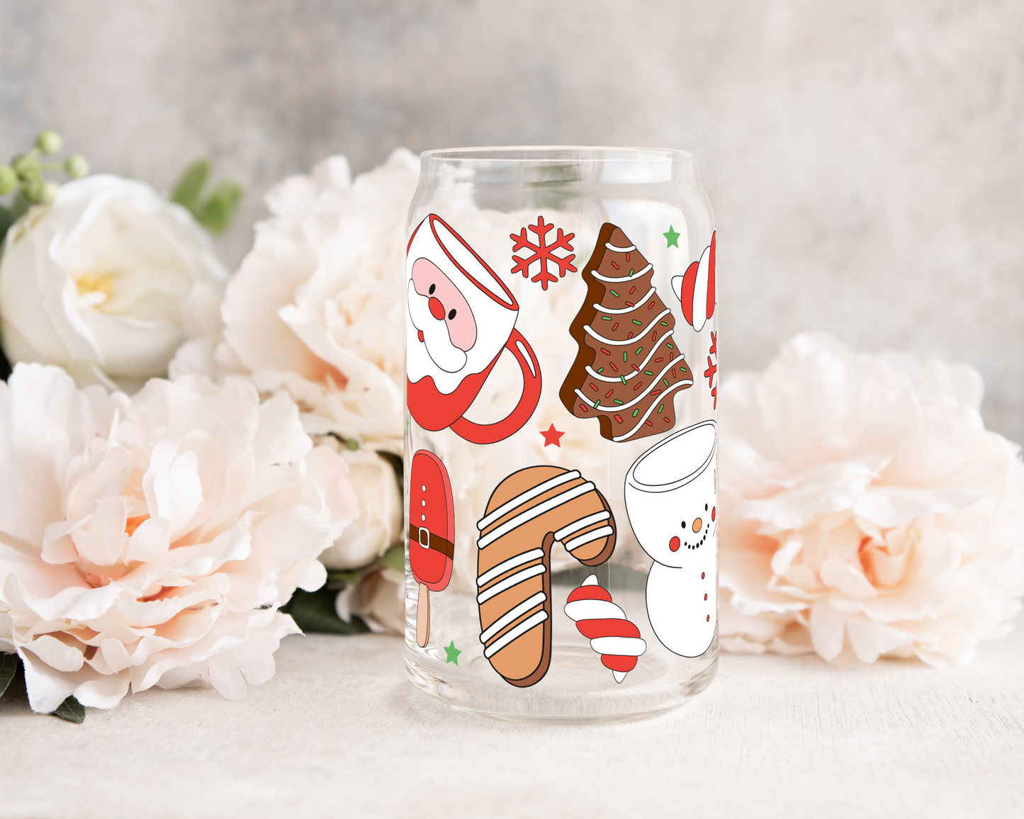 Holiday Iced Sugar Cookies - UV DTF 16 oz Libbey Cup Wrap (Ready to Ship)
