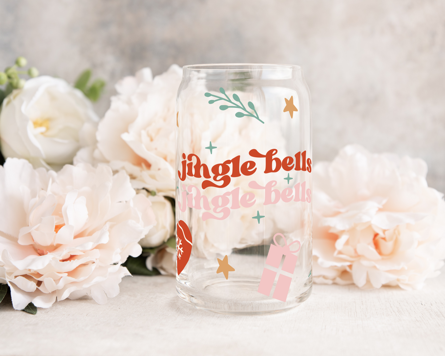 Jingle Bells - UV DTF 16 oz Libbey Cup Wrap (Ready to Ship)