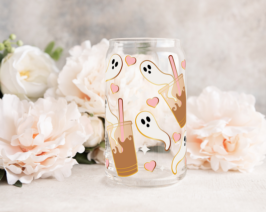 Latte Ghosties - UV DTF 16 oz Libbey Cup Wrap (Ready to Ship)