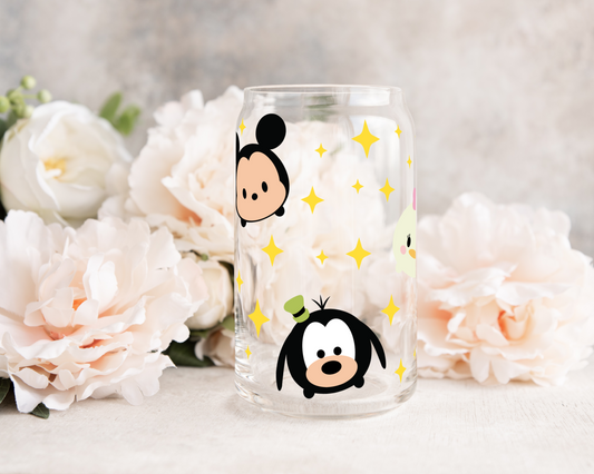Tiny Mouses with Friends - UV DTF 16 oz Libbey Cup Wrap (Ready to Ship)
