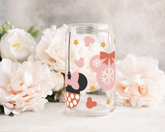 Mouse Hanging Ornaments - UV DTF 16 oz Libbey Cup Wrap (Ready to Ship)