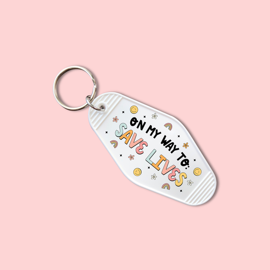 On My Way To.. Save Lives (Set of 5) -  Keychain UV DTF Decal
