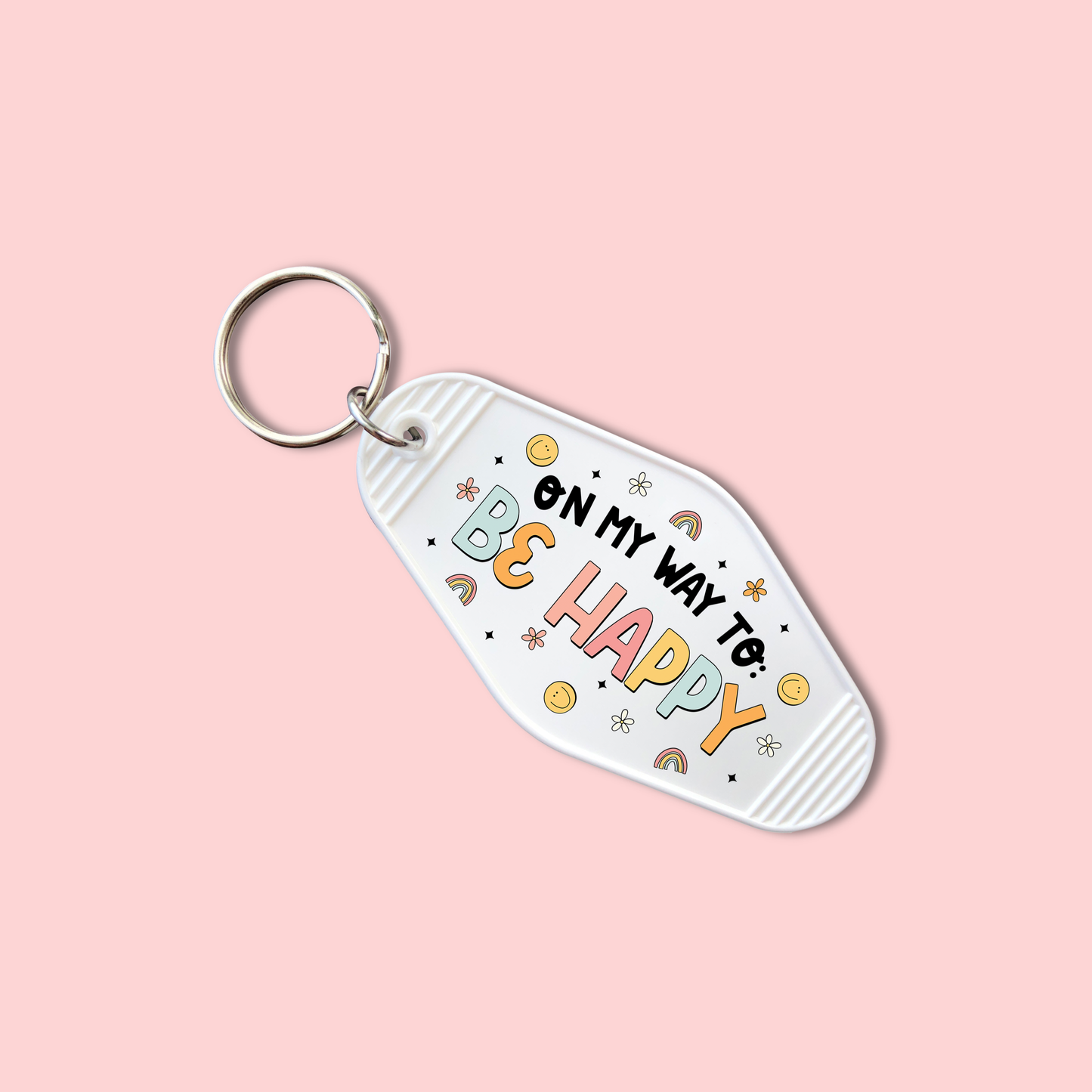 On My Way To.. Be Happy (Set of 5) -  Keychain UV DTF Decal