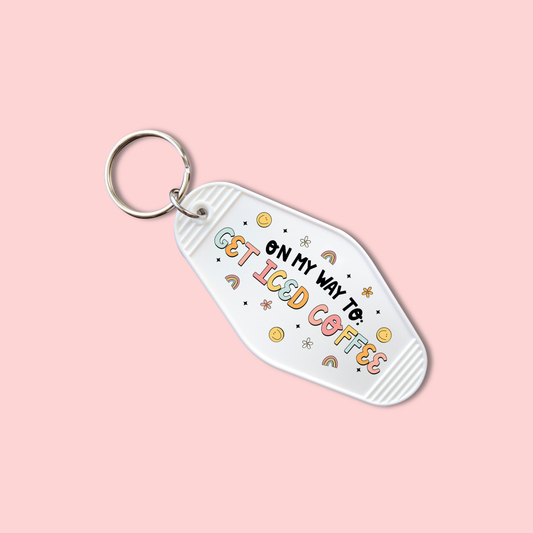 On My Way To.. Get Iced Coffee (Set of 5) -  Keychain UV DTF Decal