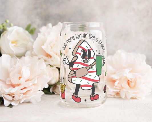 Out Here Lookin' Like A Snack - UV DTF 16 oz Libbey Cup Wrap (Ready to Ship)