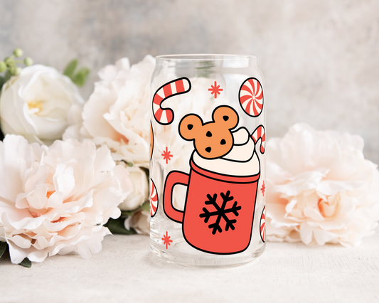Peppermint Hot Cocoa - UV DTF 16 oz Libbey Cup Wrap (Ready to Ship)