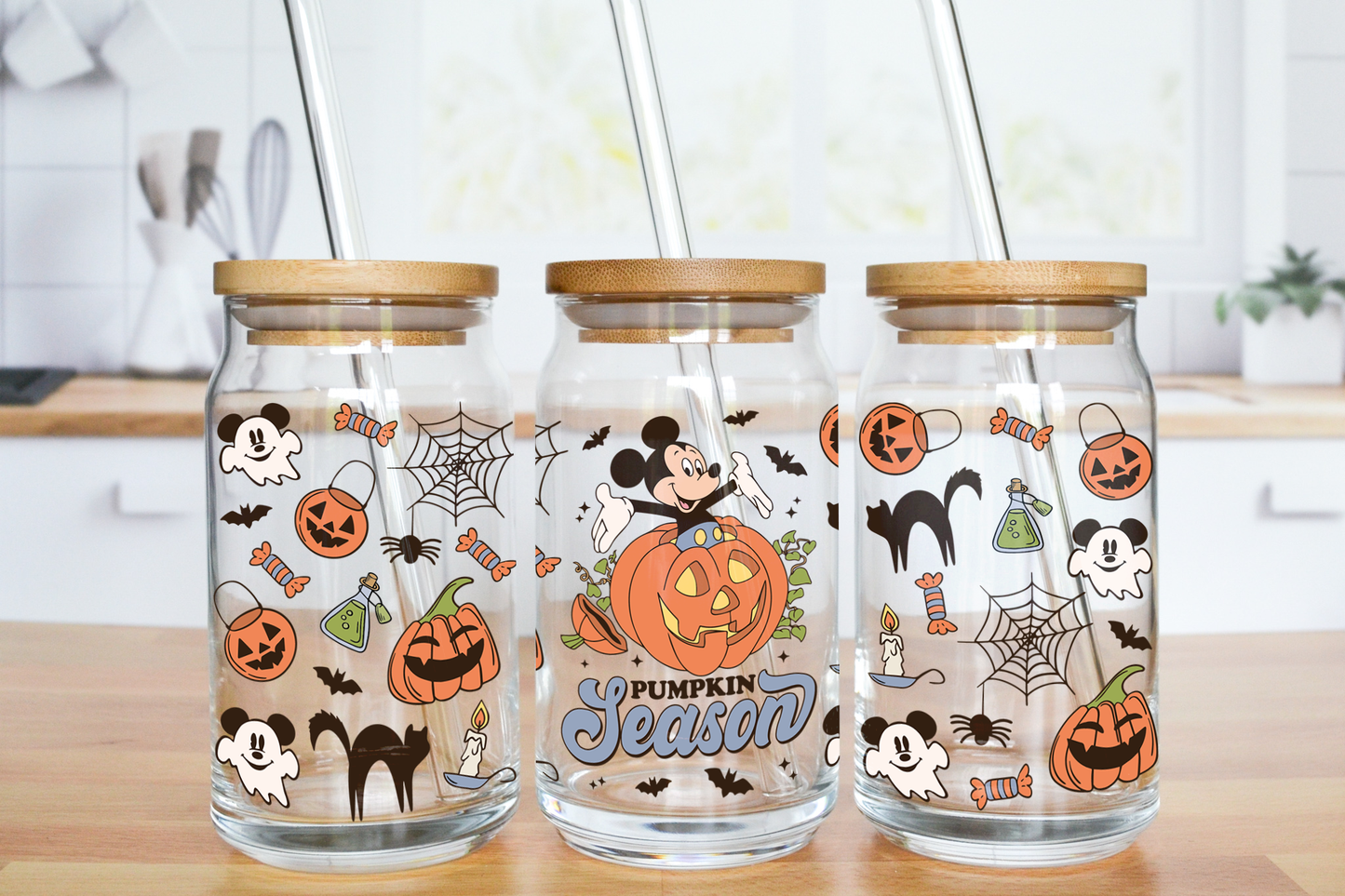 Pumpkin Season Boy - UV DTF 16 oz Libbey Cup Wrap (Ready to Ship)