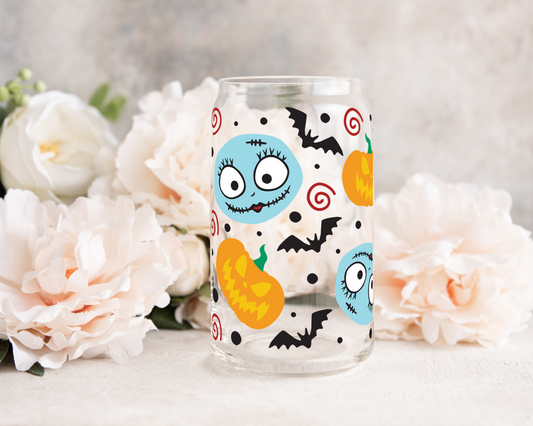 Pumpkins and Faces - UV DTF 16 oz Libbey Cup Wrap (Ready to Ship)