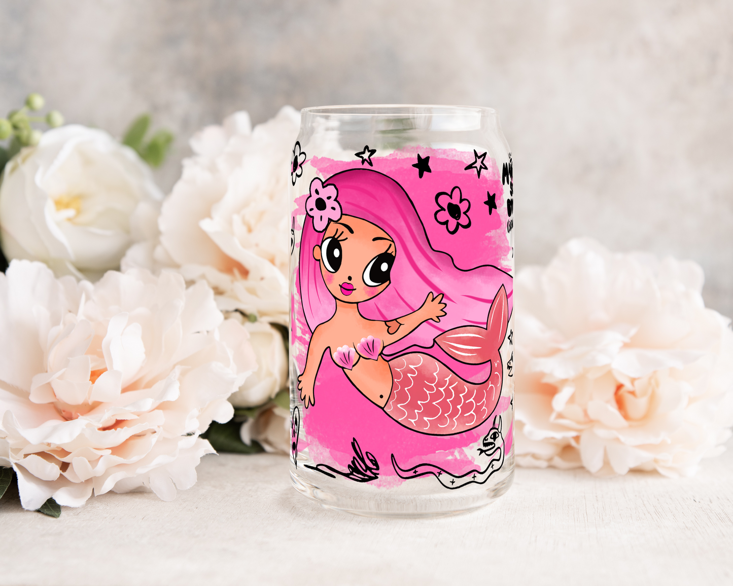 Siren Bichota Version - UV DTF 16 oz Libbey Cup Wrap (Ready to Ship)