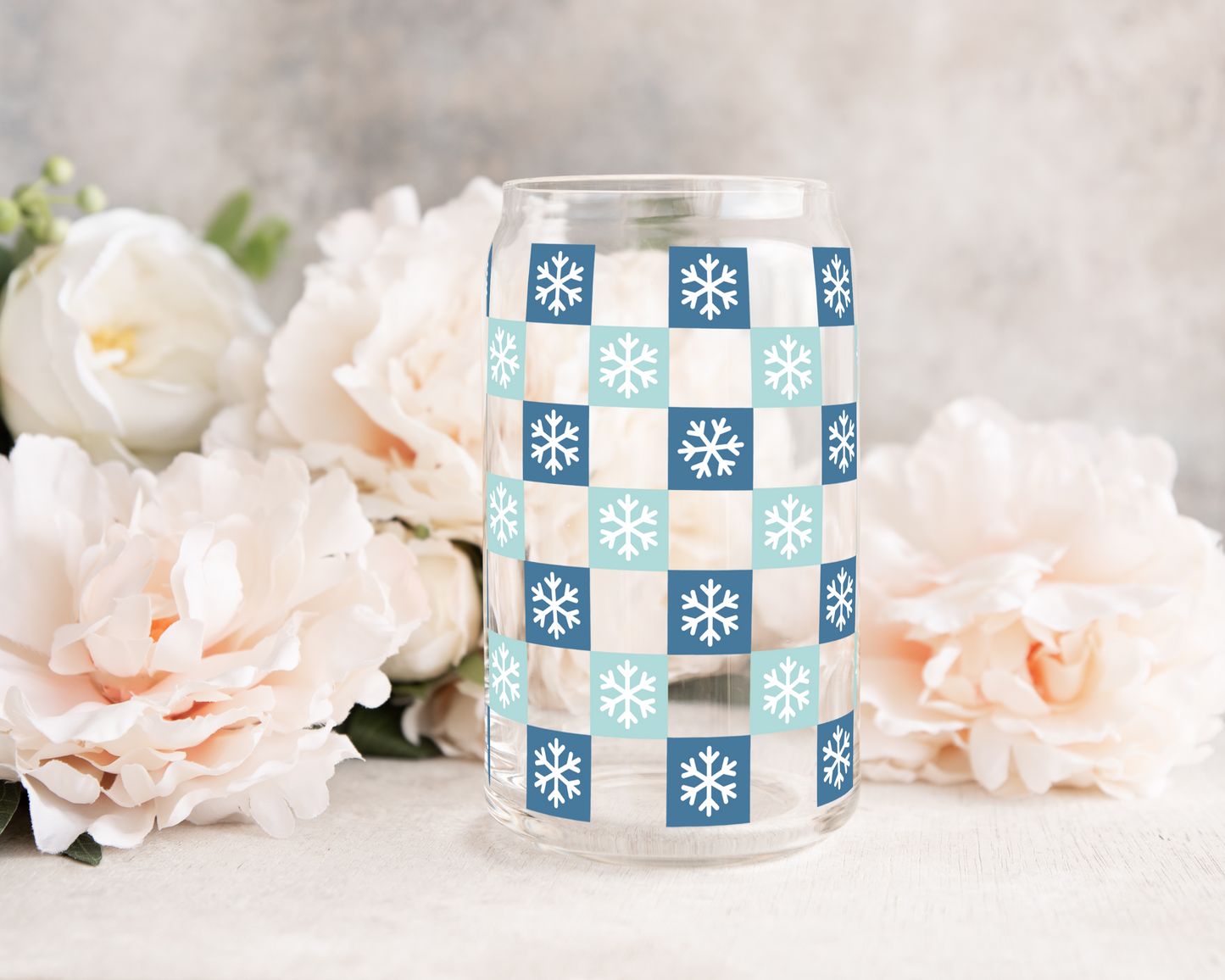 Snowfall - UV DTF 16 oz Libbey Cup Wrap (Ready to Ship)
