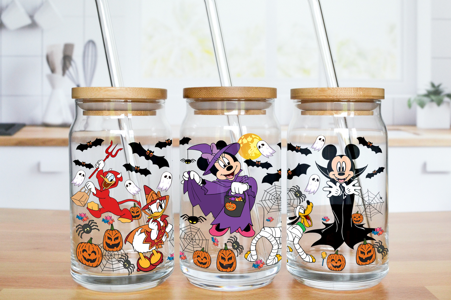Spooky Ready Mouse - UV DTF 16 oz Libbey Cup Wrap (Ready to Ship)