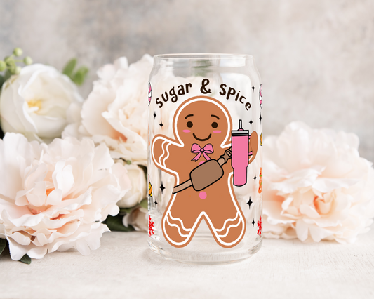 Sugar and Spice - UV DTF 16 oz Libbey Cup Wrap (Ready to Ship)