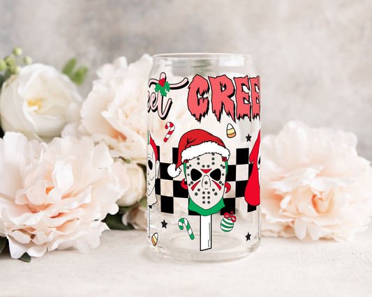 Sweet Creepmas - UV DTF 16 oz Libbey Cup Wrap (Ready to Ship)