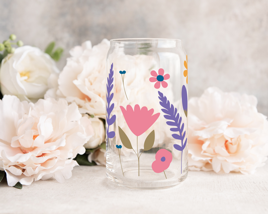 Tall Wildflowers - UV DTF 16 oz Libbey Cup Wrap (Ready to Ship)