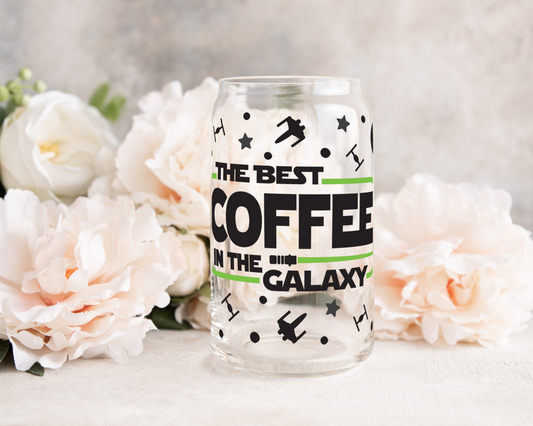 The Best Coffee In The Galaxy - UV DTF 16 oz Libbey Cup Wrap (Ready to Ship)