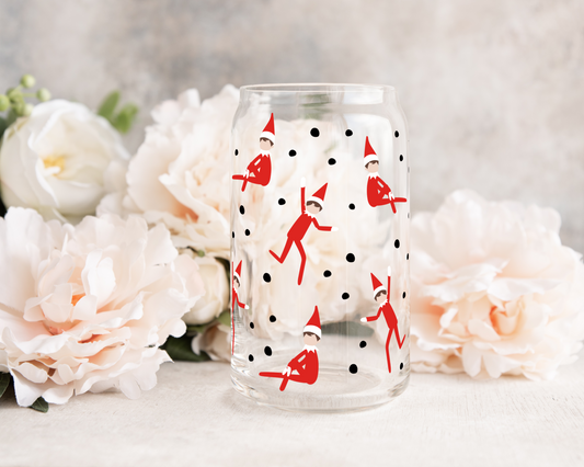 Tiny Elfs - UV DTF 16 oz Libbey Cup Wrap (Ready to Ship)