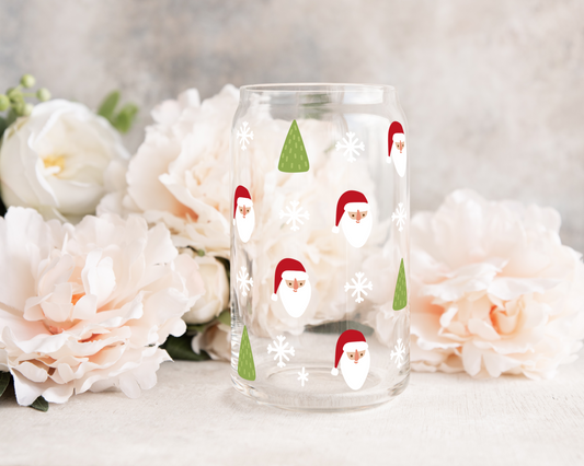Tiny Santas - UV DTF 16 oz Libbey Cup Wrap (Ready to Ship)
