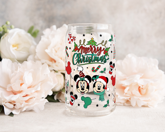 Winter Mouse, Friends and Treats - UV DTF 16 oz Libbey Cup Wrap (Ready to Ship)