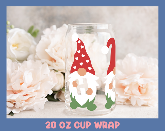 Xmas Gonks - UV DTF 20 oz Libbey Cup Wrap (Ready to Ship)